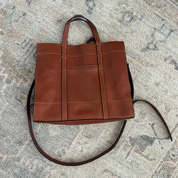 Fossil Brown Leather Tote Bag - Picture 2 of 4